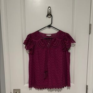 Women's Lace Top in Burgundy